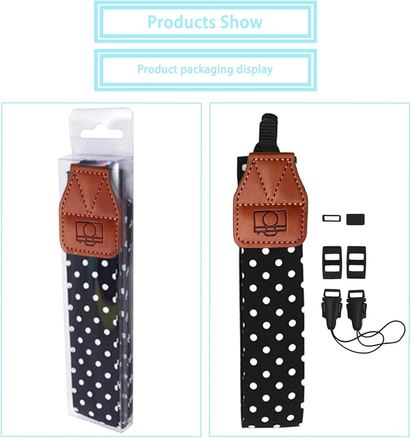 Camera Strap Real Retro Belt for All DSLR Camera. Polka Dot style Universal SLR Strap, Adjustable Neck Shoulder Camera