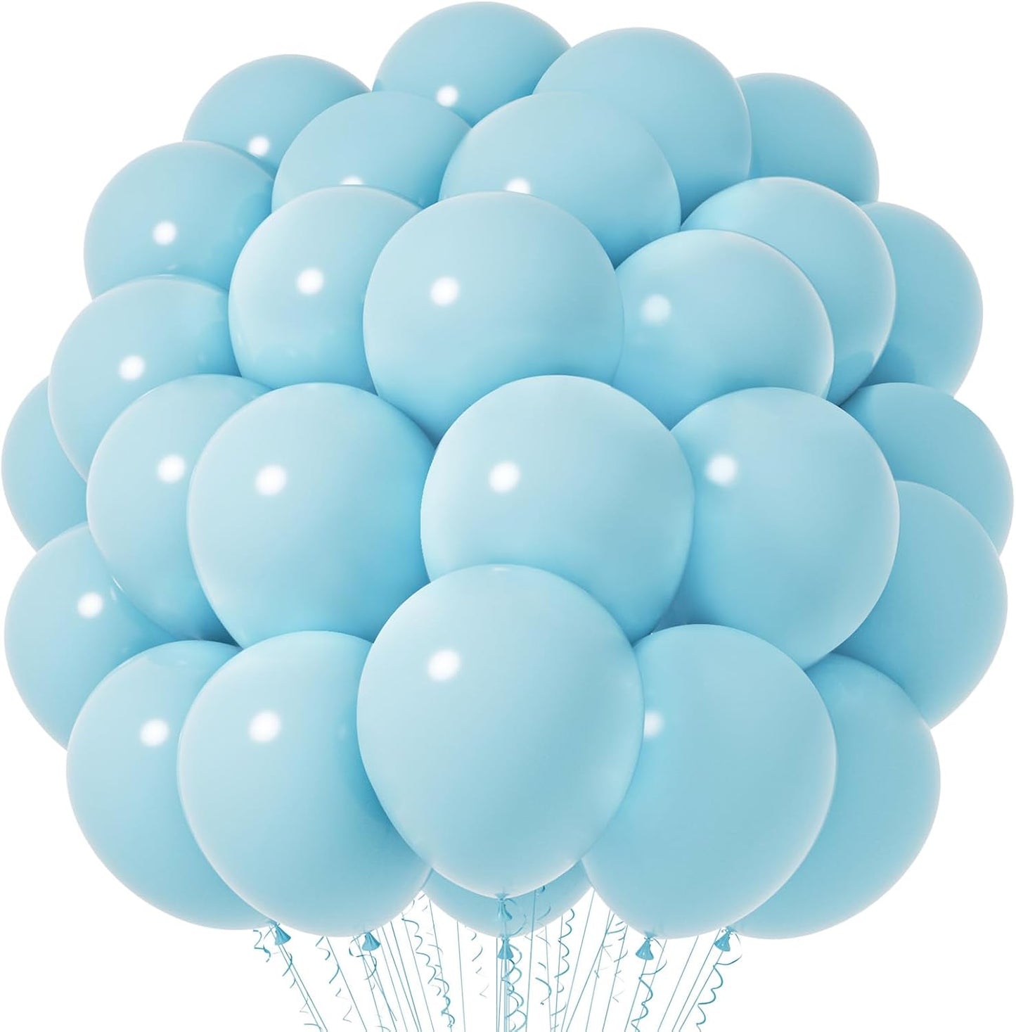 Voircoloria Aqua Blue Balloons - 12-Inch Latex Party Balloons, 66-Pack for Weddings, Birthdays & Celebrations