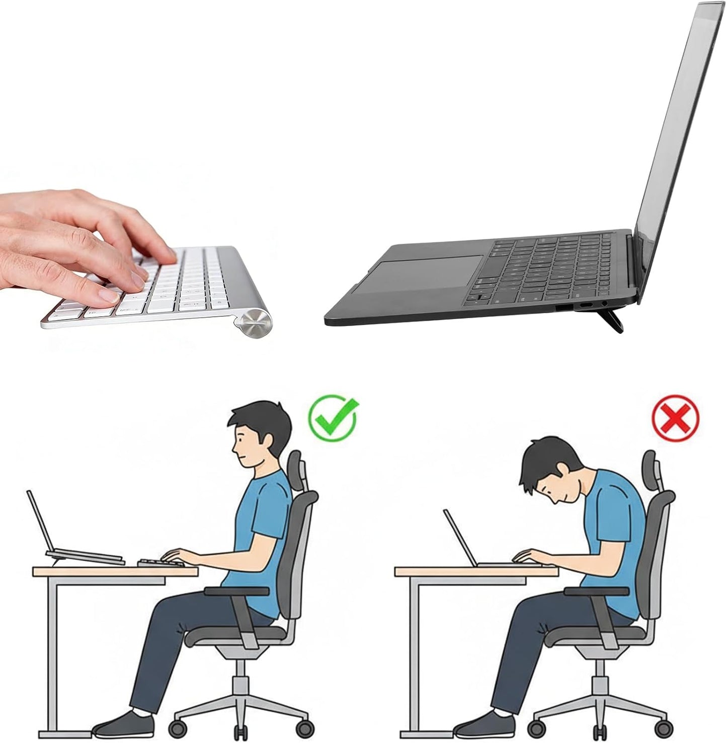 Thrymme 2 2 Settings, PCS Keyboard Riser, Black Keyboard Lifter for Desk Computer Keyboards Stand Lifter with Angle