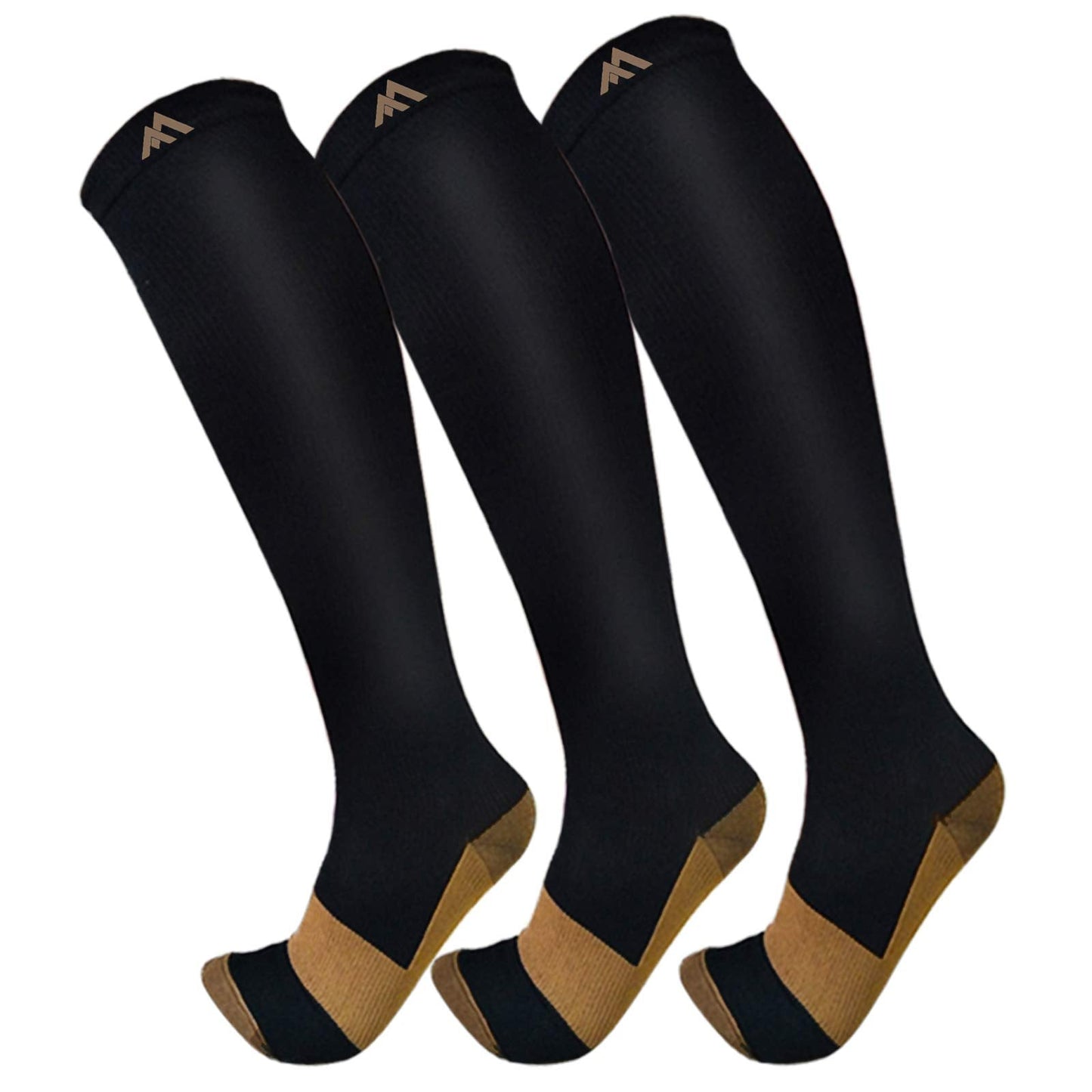 FuelMeFoot 3 Pack Compression Socks For Women Men Knee High Socks 15-20mmHg soccer socks fun copper ankle thick stockings women 10-13 gifts christmas accessories