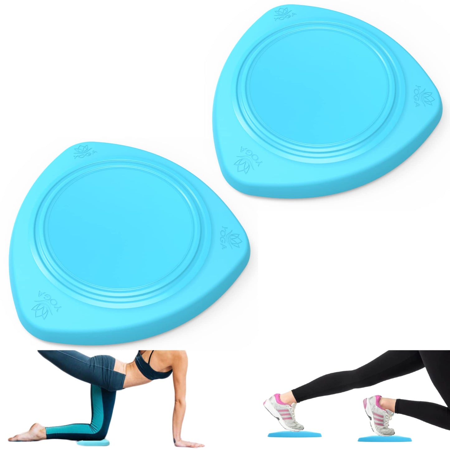 LEZER 2 IN 1 Yoga Knee Pad Slider, Core Gliding Disc, Extra Thick Yoga Mat, Cushion, Wrist Support, Exercise, Home Gym Workout Equipment, Honeycomb Structure, Set of 2
