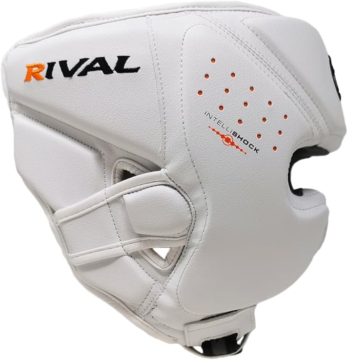 RIVAL Boxing RHG10 Intelli-Shock Headgear, D3O Front and Side Padding, Hook and Loop Back Adjustment with Lace on Top, and Anatomical Rear Head Pad Every Time