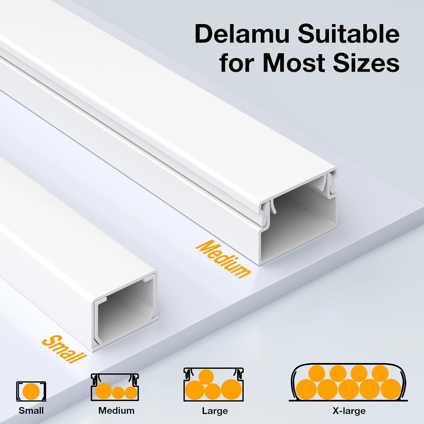 Delamu 157in 10 L15.7 W1.18 H0.6in, Cord Hider Wall, TV Cable Hider Cord Covers for Wires on Wall, Large Cable
