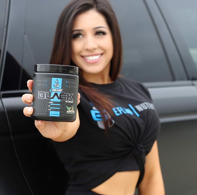 eFlow Nutrition Enrage Black High Stimulant Pre Workout Supplement - Preworkout Powder to Boost Energy, Pumps and Strength - 4 Flavors (30 Servings) (Sour Black Cherry)