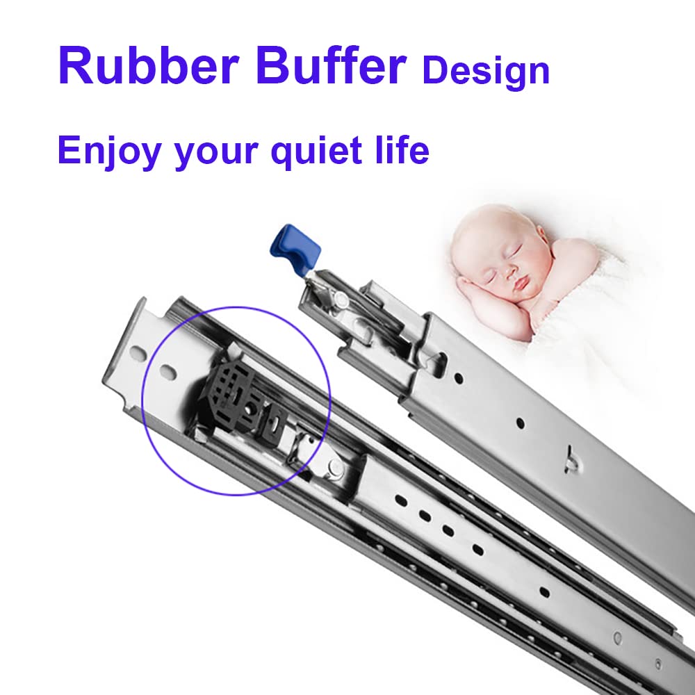 Betesy Hardware 1 Pair of 60 Inch 500LB Load Capacity Heavy Duty Drawer Slides Full Extension Side Mount Ball Bearing Drawer Rails