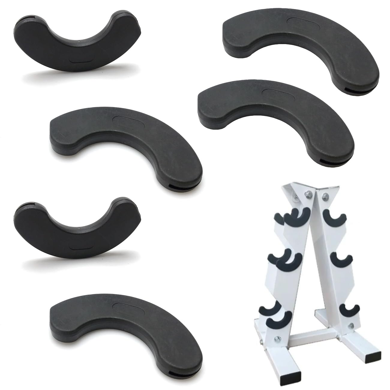SquEqu 10 Pack Dumbbell Weight Rack Corner Protector Replacement Pads C Shaped Frame Bumper Protective Cover for A-Frame Dumbbell Rack Stand Dumbbell Weight Set Vertical Racks