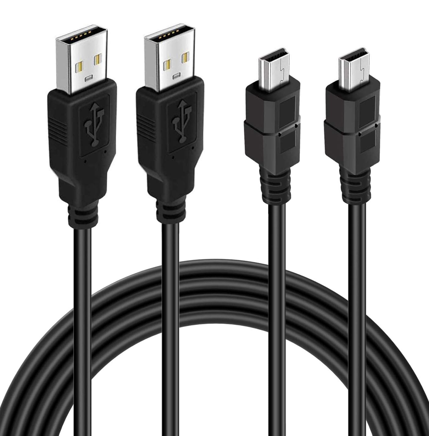 BATSOEASY 10ft 2 Pack 10ft 2.0 PS3 MP3 Mini USB Cable, USB to Mini B Charger Cable Charging Data Cord Compatible