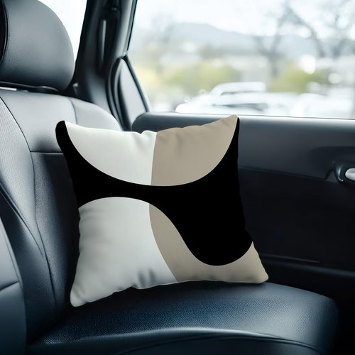 KAIOUS Black Beige Cream Decorative Throw Pillow Covers for Couch Sofa Bed Living Room Bedroom 18x18 inches Set of 2