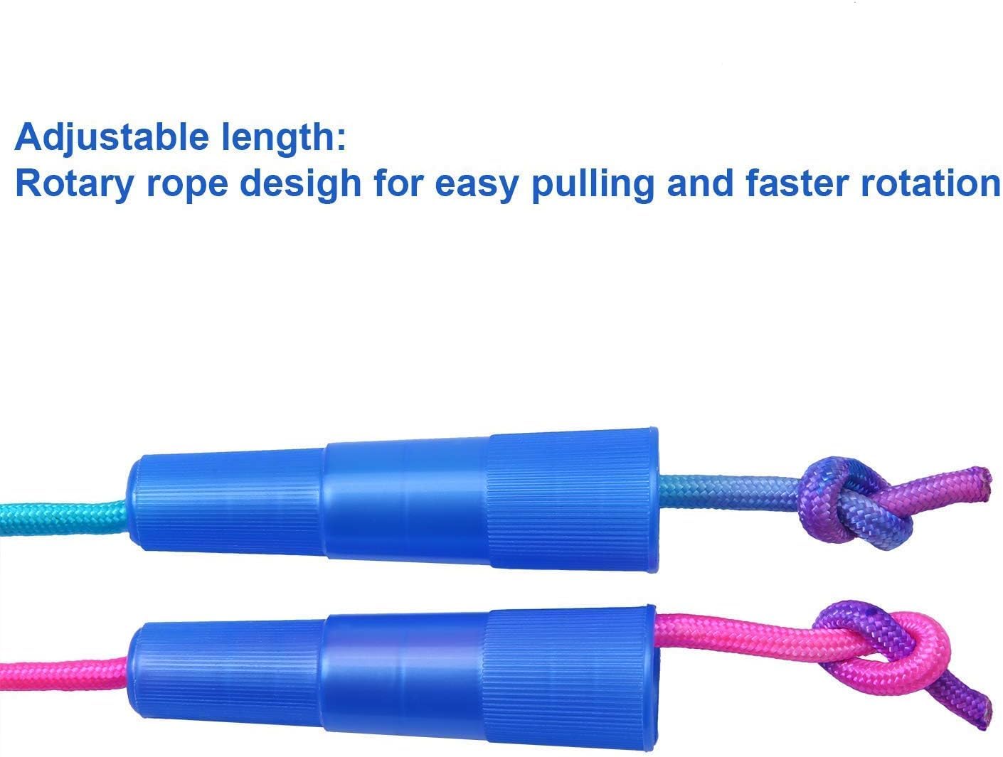 newtqslay 5-Pack Adjustable Nylon Jump Ropes - Tangle-Free for Cardio Workouts, Gym Training, and Home Fitness, Lightweight with Non-Slip Handles