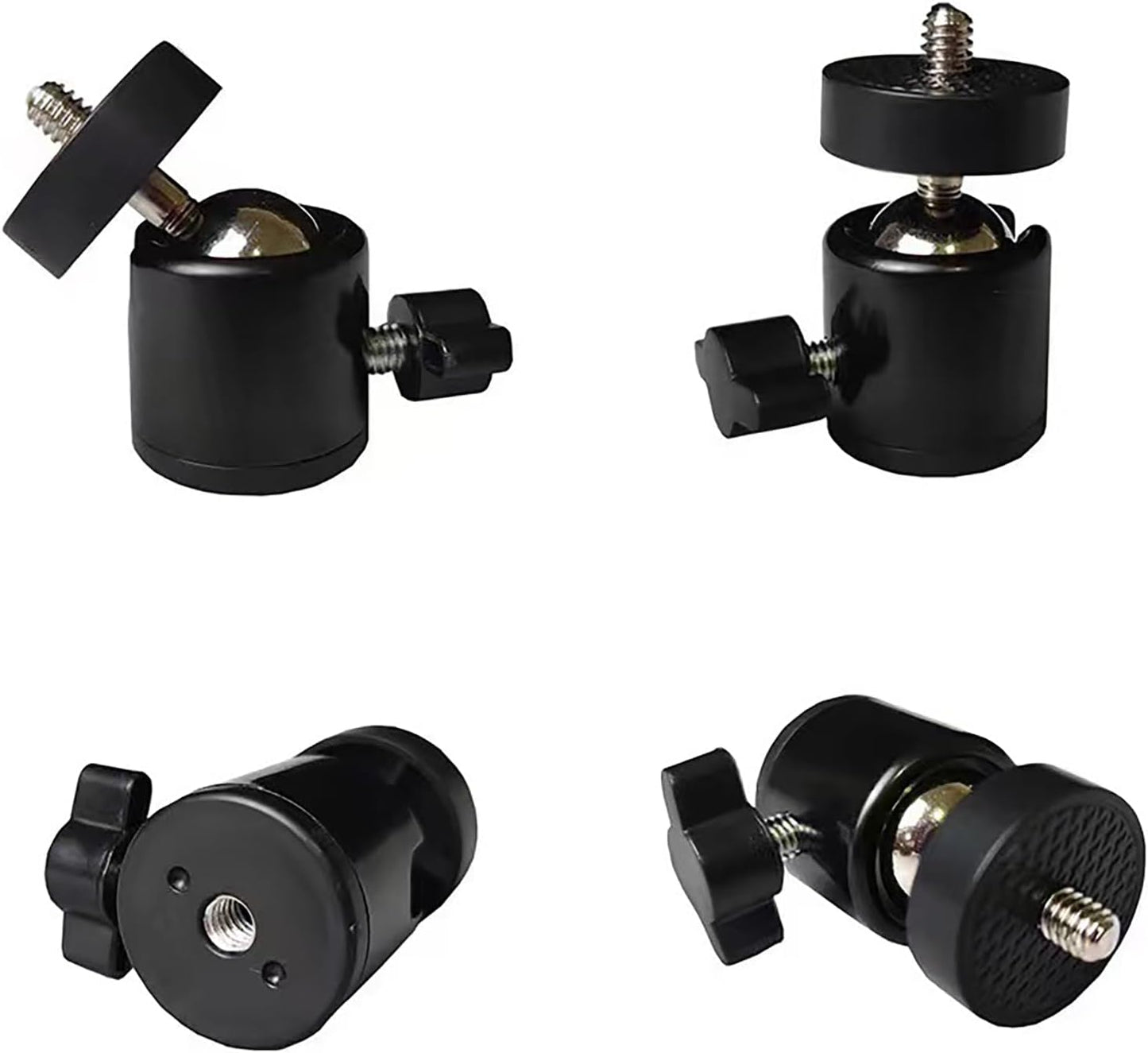 Generic 1/4" (2 Pack) Mini Ball Head, Swivel Mini Ball Head Screw Tripod Mount for LED Video Light, Microphone