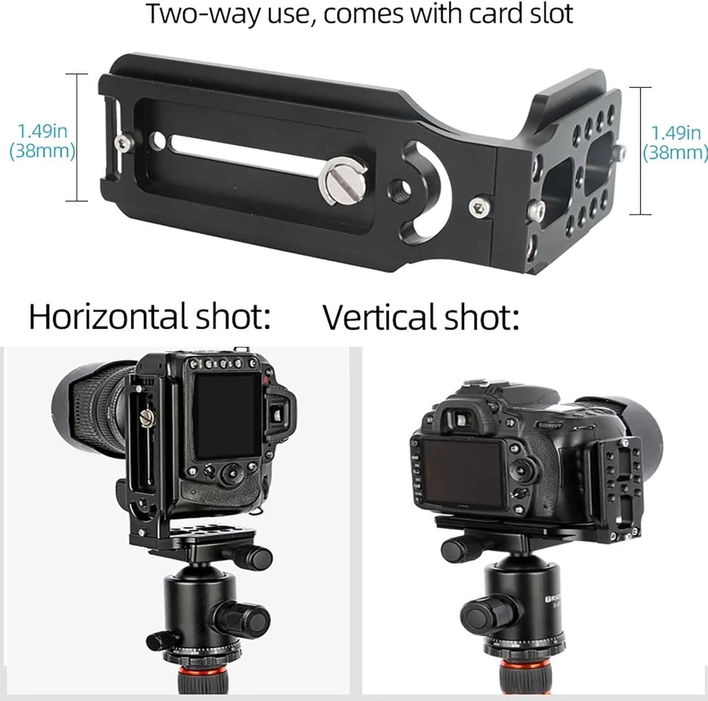 Sxbinyouli DSLR Camera L Bracket,Vertical Camera Mount,Quick Release Plate for Horizontal Vertical Photography