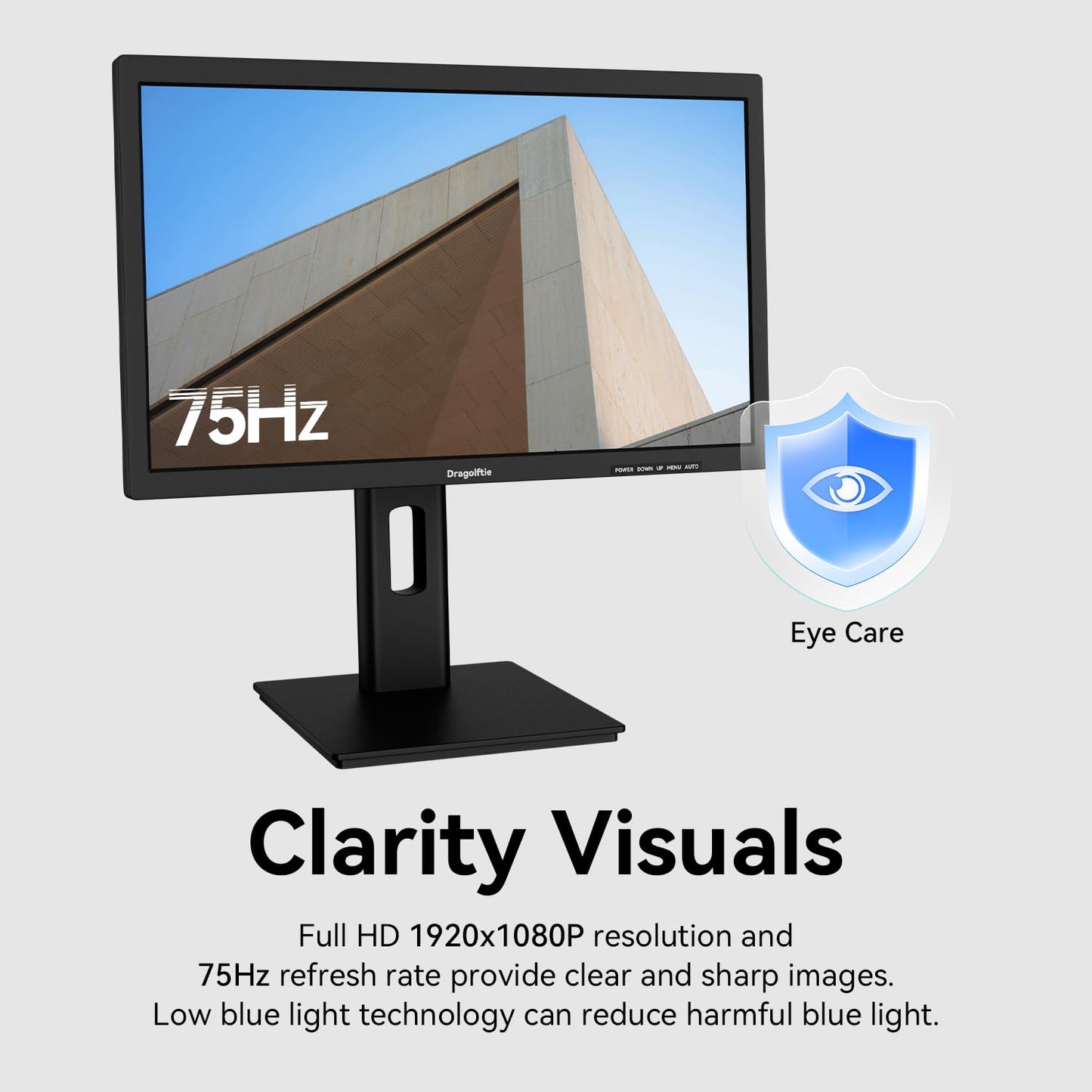 21.5 Inch Touchscreen Monitor VA Panel FHD 1920x1080P, 3000:1 Contrast, 100% sRGB, Height/Pivot/Swivel/Tilt Adjustable PC Touch Screen Computer Display 75Hz, HDMI, VGA, Type-B, Built-in Speakers, VESA