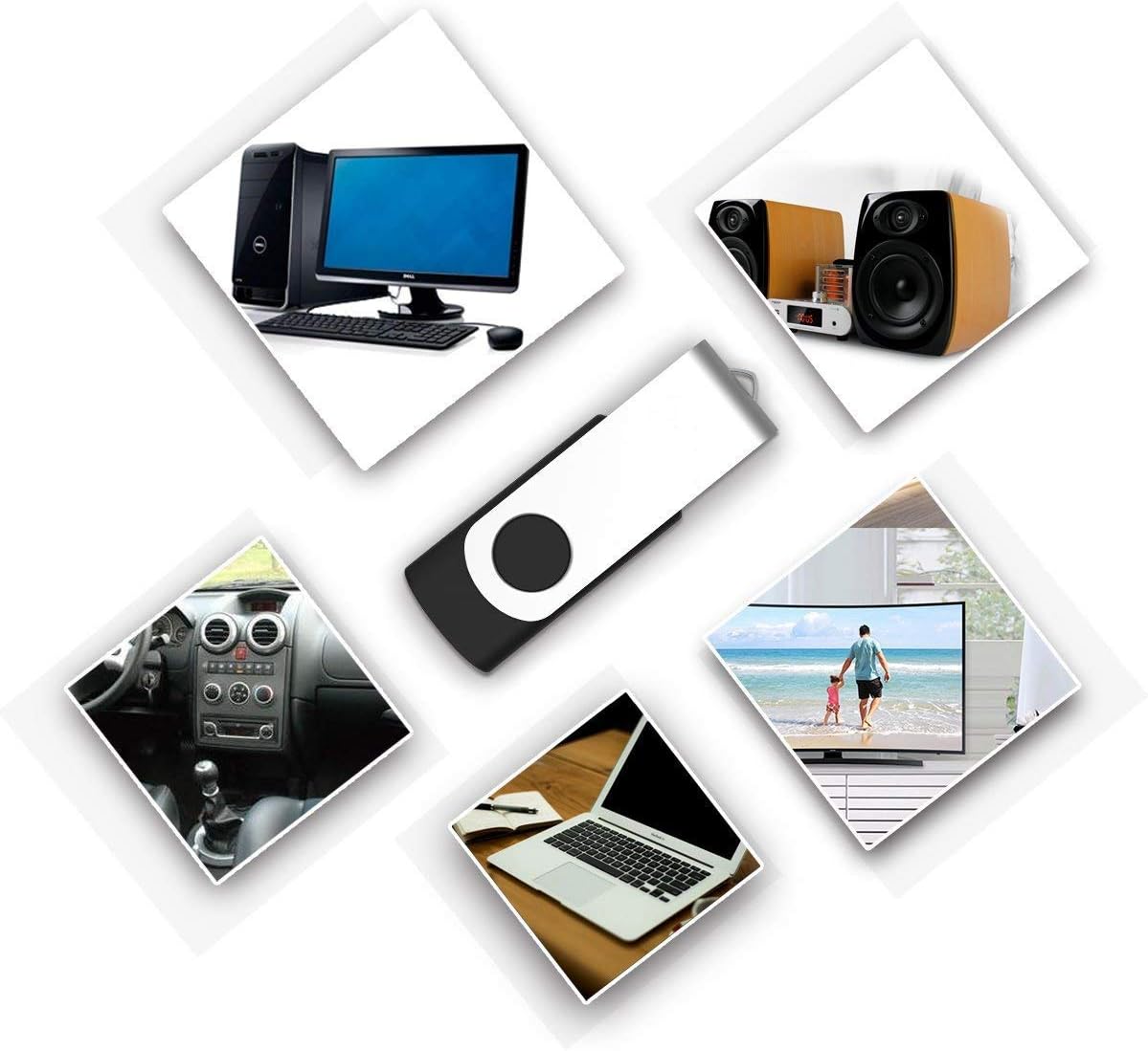 Aiibe 32GB 2.0 USB Flash Drive Memory Stick Thumb Drive USB Black