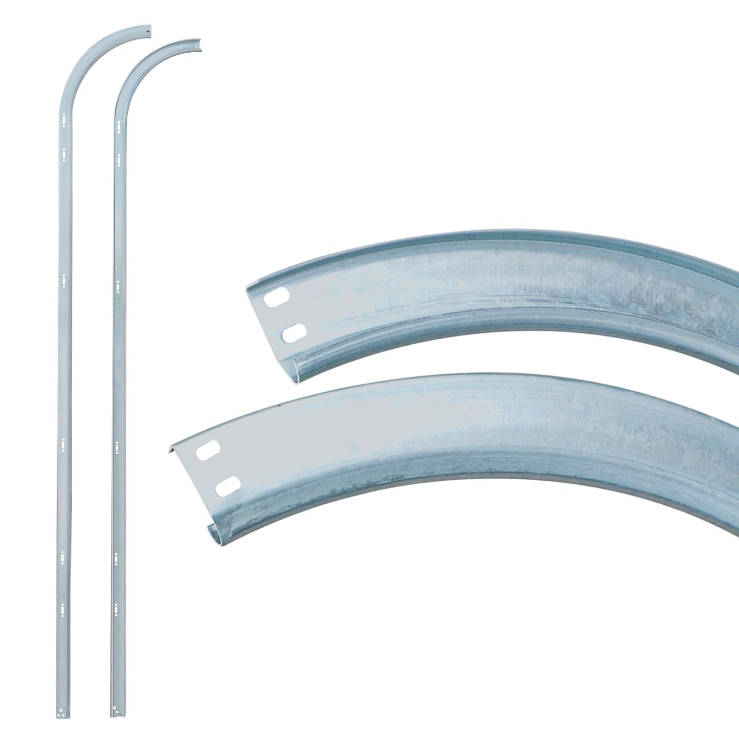 ZUIWAN 1.5mm Steel R12 Garage Doors Horizontal Tracks (Pr) - Heavy Duty Pair for 7' Garage Gate, Residential/Commercial Roller Systems