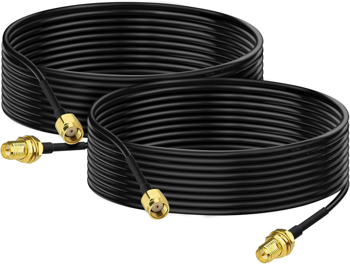 2-Pack RG174 3m 10 Bingfu WiFi Antenna Extension Cable RP-SMA Male to RP-SMA Female Bulkhead Mount Cable feet for WiFi