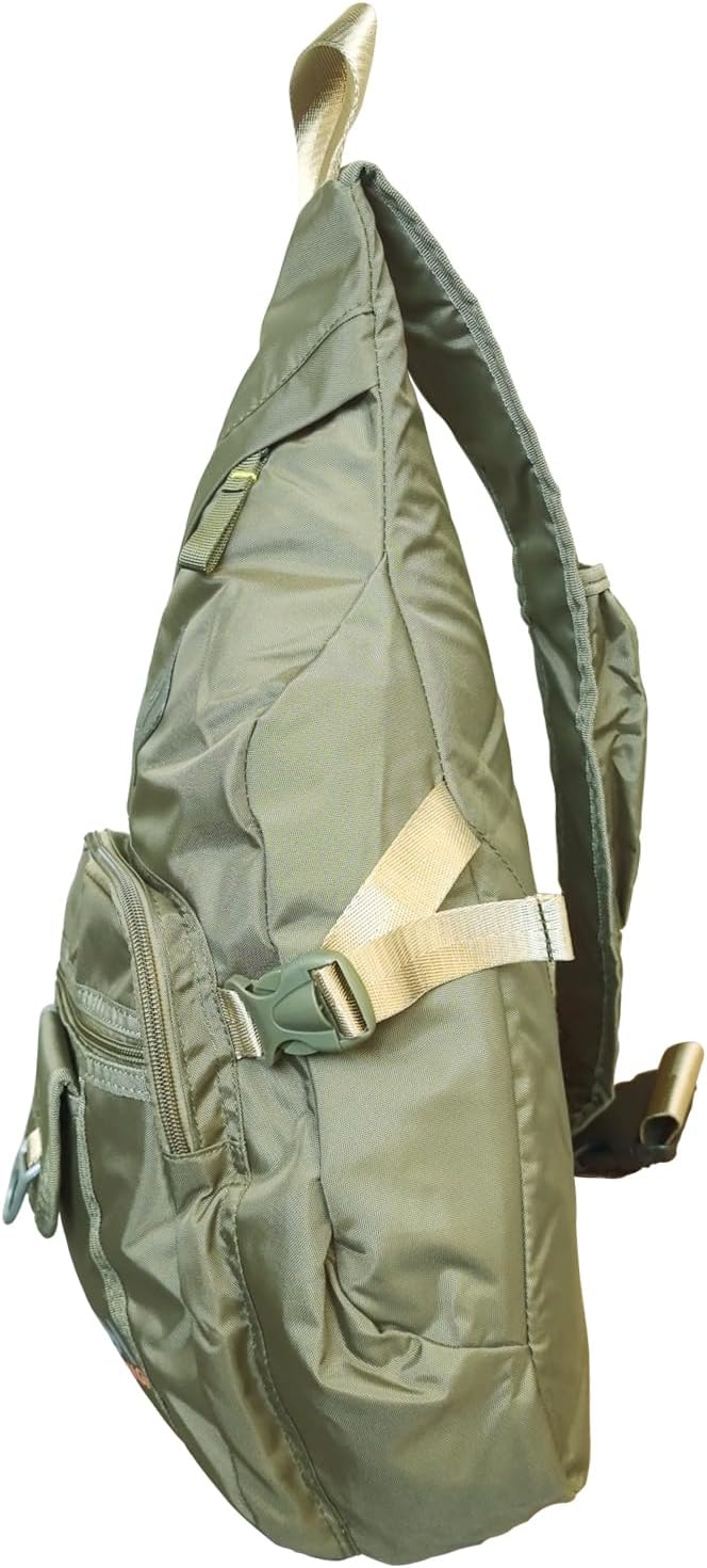 Backpack Large Sling Bag Laptop Cross Body Messenger Bag Shoulder Travel Rucksack (D- Army Green)