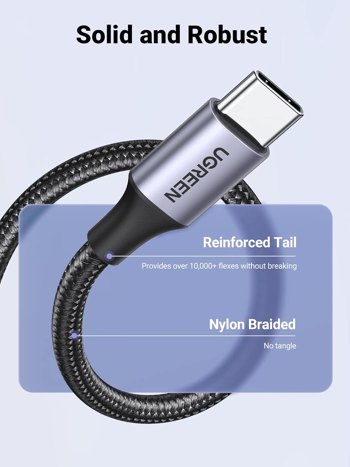 3-Pack 17/16 Plus/16 Pro/15, S26/S25, 10/9, 6.6FT UGREEN USB to USB C Cable, Car Carplay Cable USB A to Type C Cable