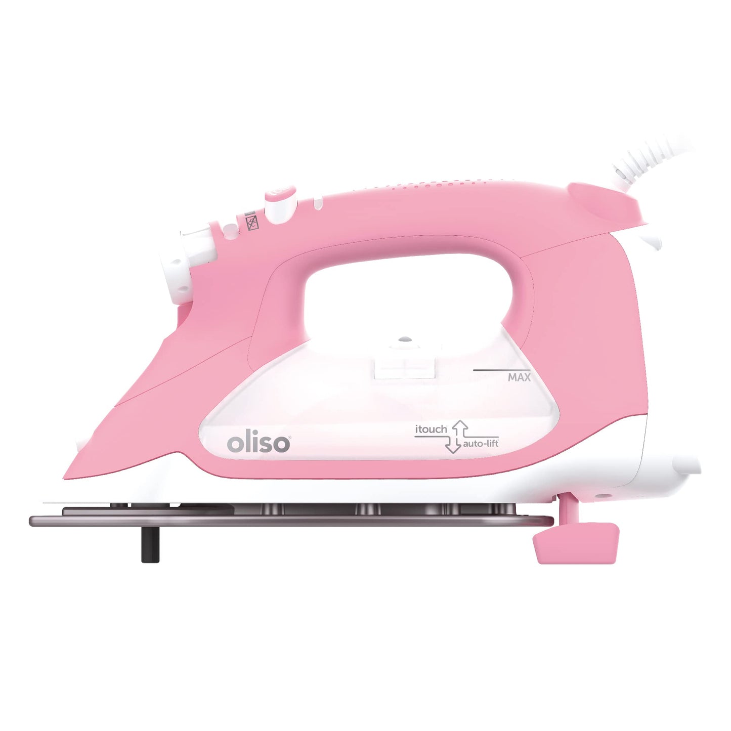 oliso TG1600 ProPlus Smart Iron with Auto-Lift – 1800 Watt Steam Iron for Clothes, Sewing, Quilting & Crafting – Diamond Ceramic-Flow Soleplate, Rosé