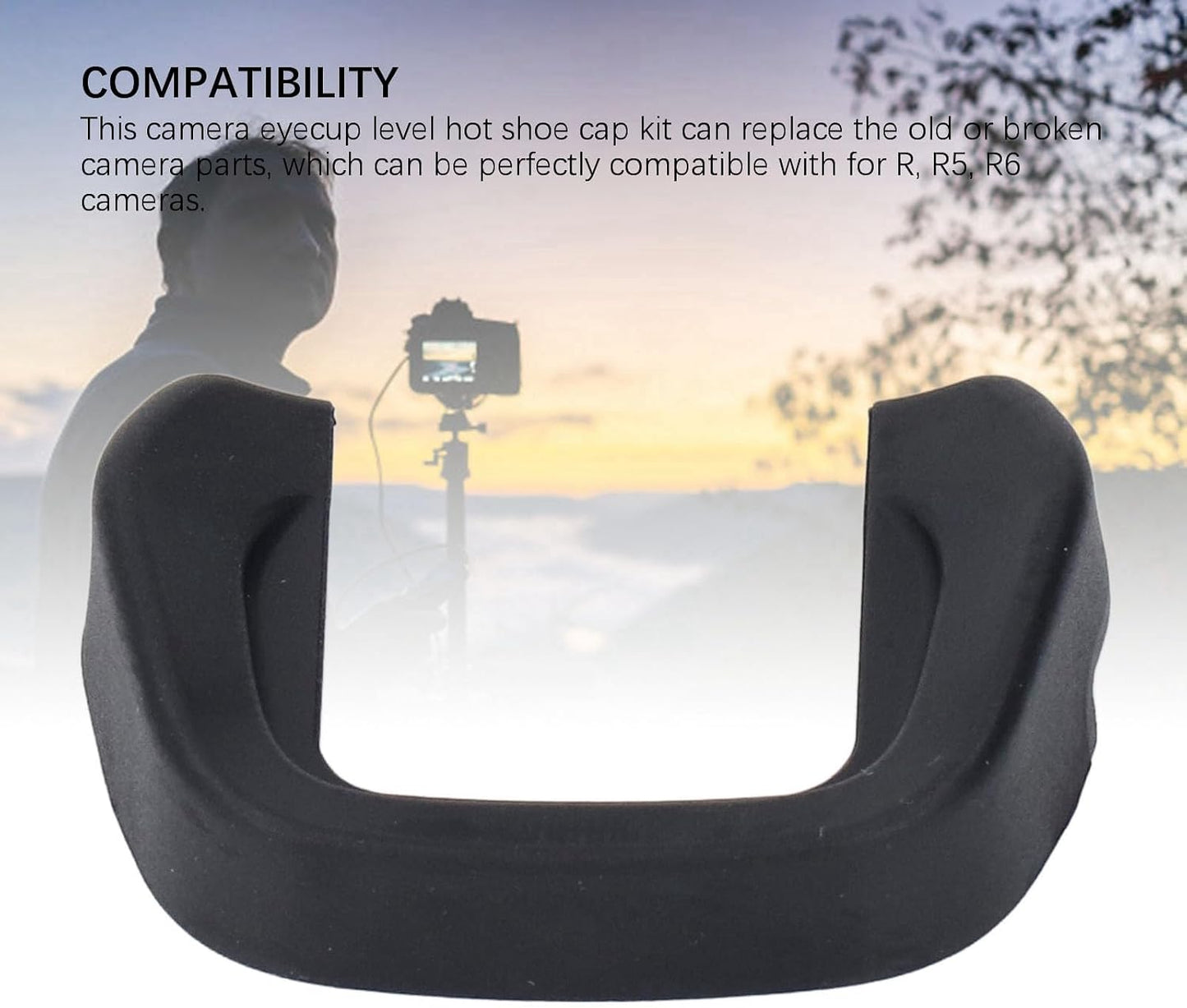 Camera Viewfinder Eyecup ABS with Level Hot Shoe Kit, Camera Eyepiece Eyecup for R Camera - Easy Installation