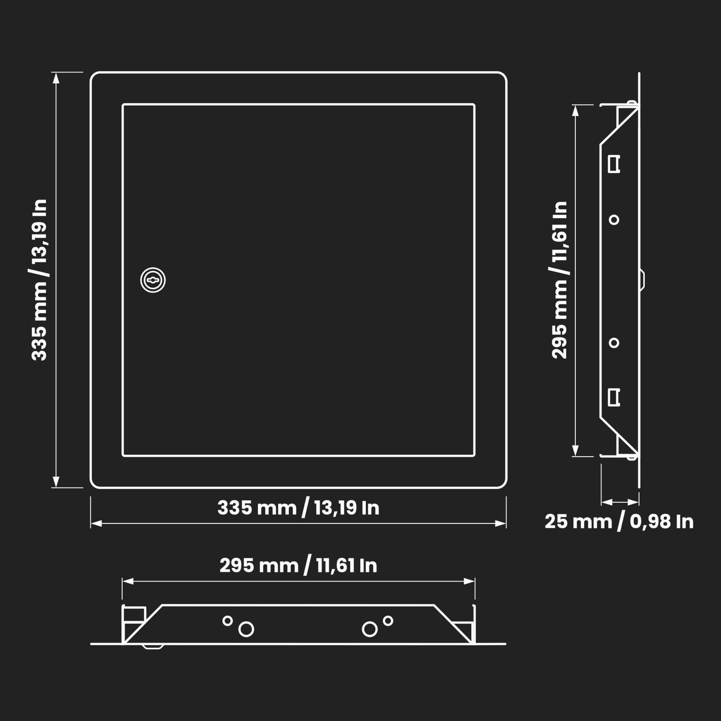 Repa Market 12 x 12 Inch Access Panel for Drywall/White Powder Coated Steel Wall Hole Cover/Lockable Access Door with Key/Heavy-Duty Service Hatch for Plumbing, Electrical, HVAC Access Door