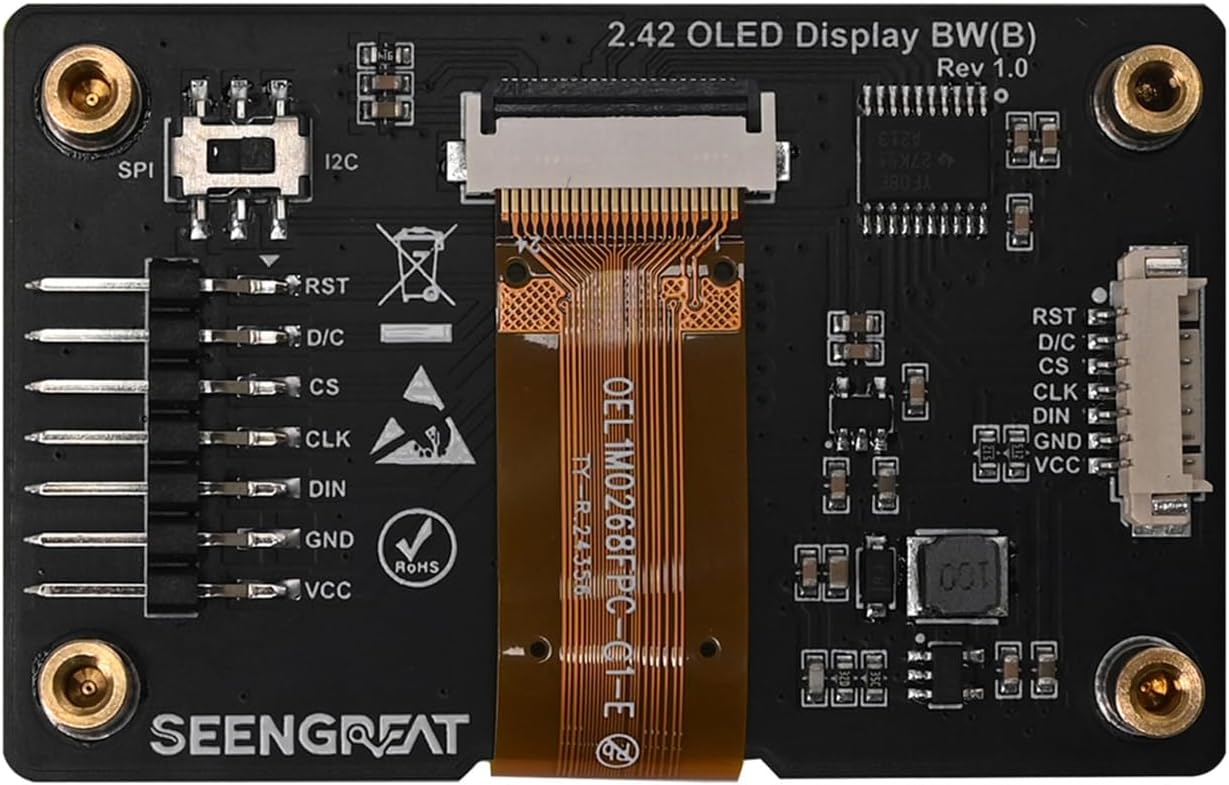 xicoolee 2.42inch 128x64 SPI/I2C Communication, SSD1309 OLED Display Module - Resolution, Compatible with Raspberry Pi