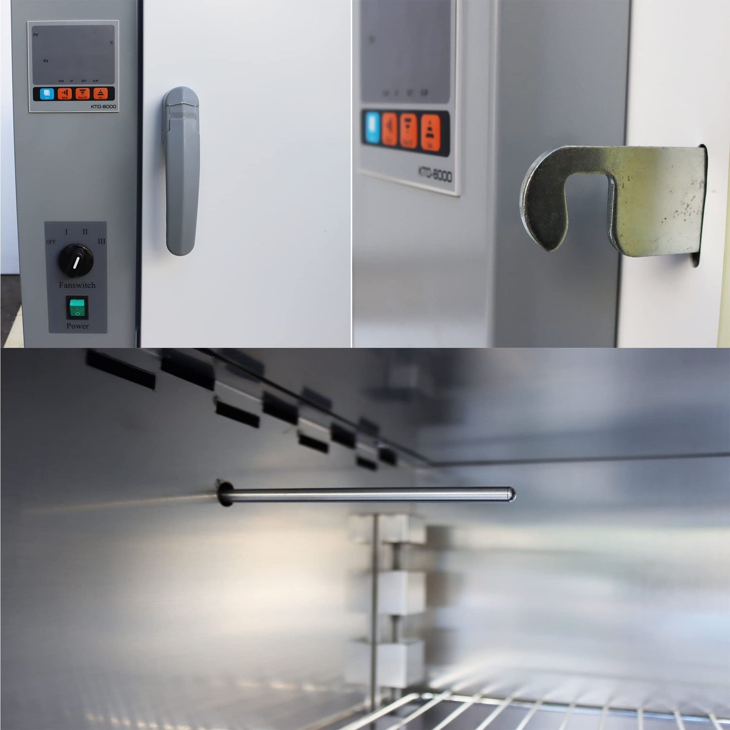 INTBUYING 220V Digital Forced Air Convection Drying Oven Heat Industrial Lab Temperature Control Adjustable Fan Speed (13.4X13.8X13.8inch Chamber)