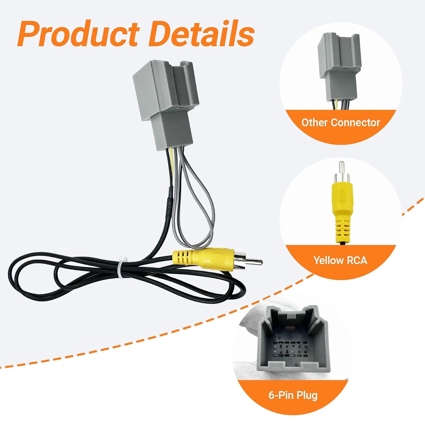 WAXUEKIN 2014-2019, Backup Reverse Camera Wiring Harness Fits for Buick Cadillac Chevy Silverado Suburban Tahoe
