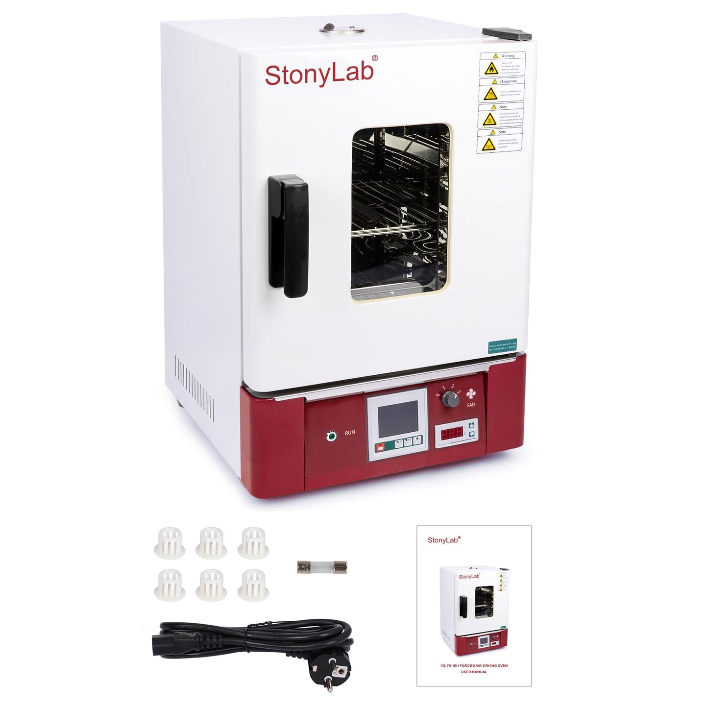stonylab Forced Air Convection Drying Oven, RT+10C300C Range, Digital Display and Independent Limiter, Adjustable Fan Speed, for Laboratory Sample Drying and Heat Treatment, 30 L/1.06cu ft