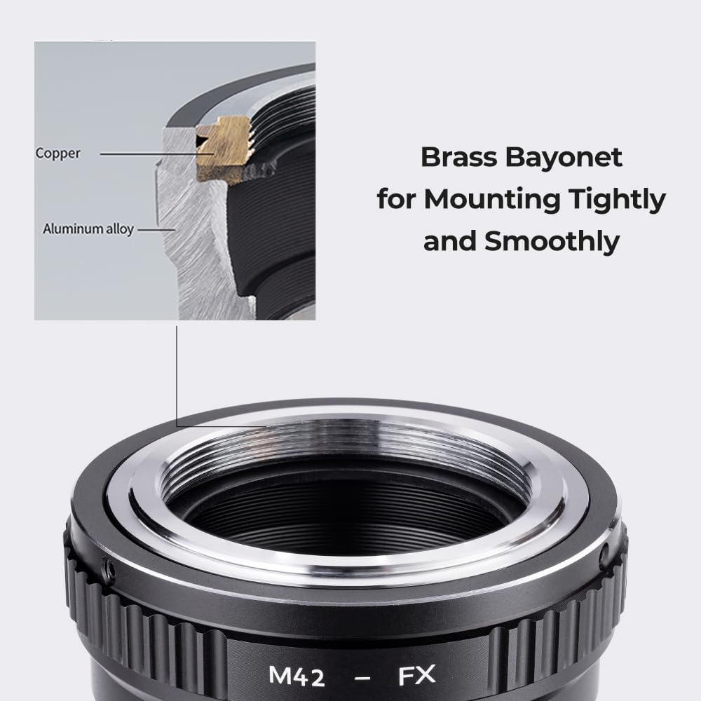 K&F CONCEPT M42 42mm XPro1 X-Pro1 Lens Mount Adapter Ring Screw to Fuji Fujifilm FX Camera