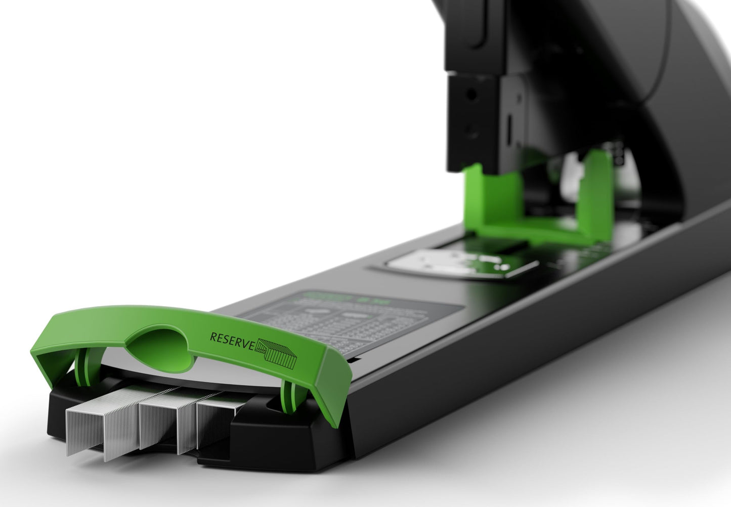 Novus B56 re+New Heavy Duty Stapler, 200 Sheet Capacity, Made of 82% Recycled Plastic, German Engineered, Adjustable Guide, 25 Yr. Warranty, Black (023-0066)
