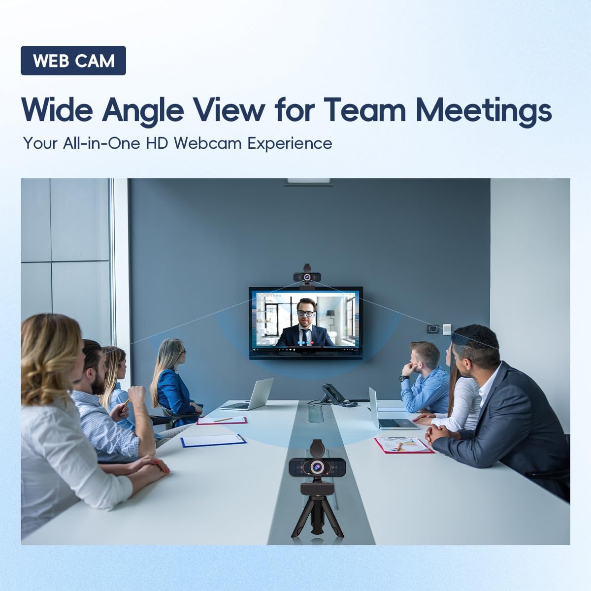 Generic 1080P PC Webcam with Built-in Noise-Canceling Microphone Physical Privacy Cover Automatic Light Compensation