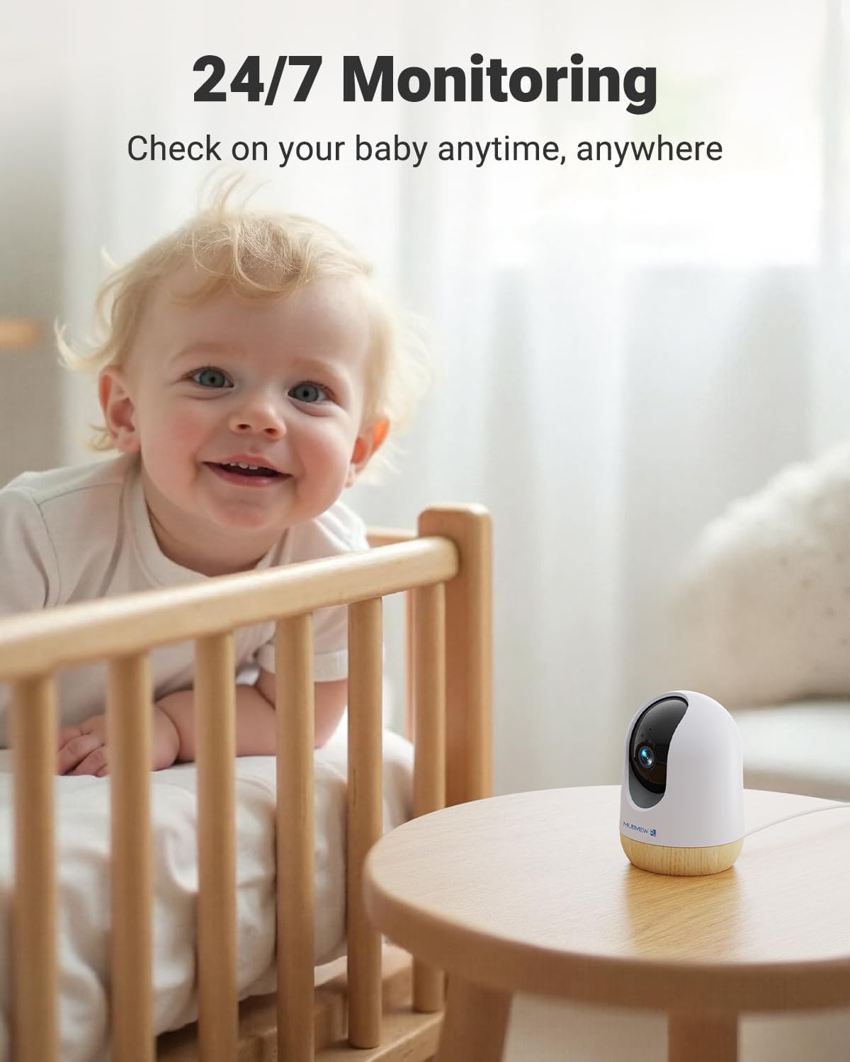 MUBVIEW 5MP 5/2.4G Plug-in Indoor Security Camera no Subscription, WiFi Pet Cam Indoor with Phone App, Dog Camera
