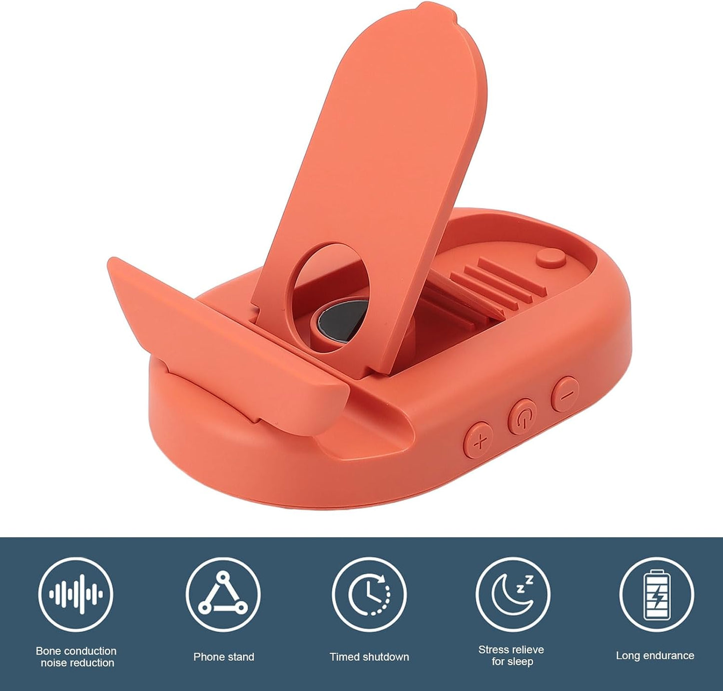 generic Bone Conduction Sleep Speaker White Noise BT Playback Aid Music with Timed Shutdown Desktop Stand (Orange)
