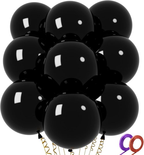 Big Balloons 32-Pack - 18-Inch Round Black Latex Party Balloons for Birthday & Wedding Decor