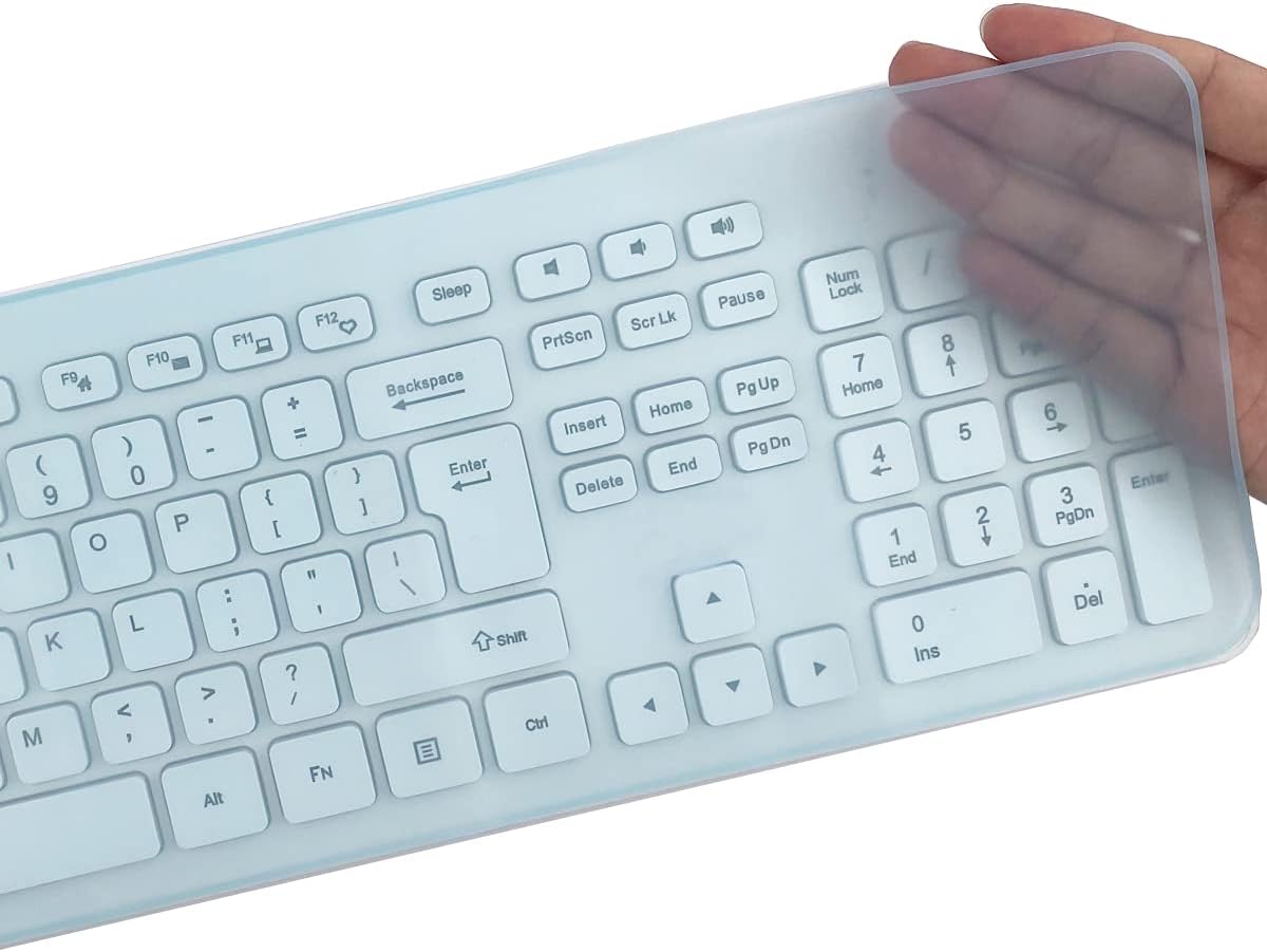 MUBUY-GOL (17.52" 5.51"), Universal Keyboard Cover Skin for Standard Size PC Computer Desktop Keyboards x Clear