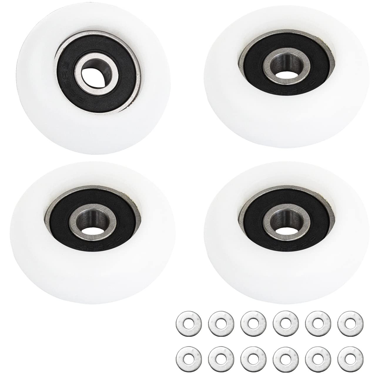 Total Gym Wheels/Rollers 2000, 3000, 3000 XL, and a Few Very Early XL, Platinum Plus, Pro, Supra and Many Others Set of 4 (White)