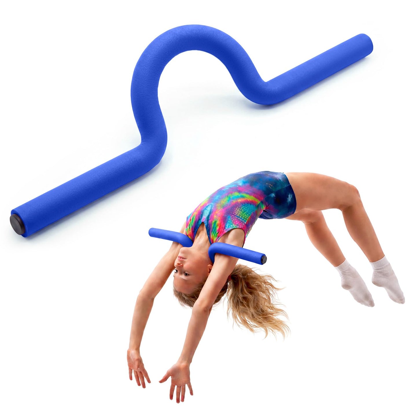 Teyva Daily 26" Gymnastics Open Shoulder Trainer, Professional Shoulder Flexibility Trainer for Gymnasts, Cheerleading & Handstand Training, Thoracic Mobility & Posture Corrector Equipment(Blue)