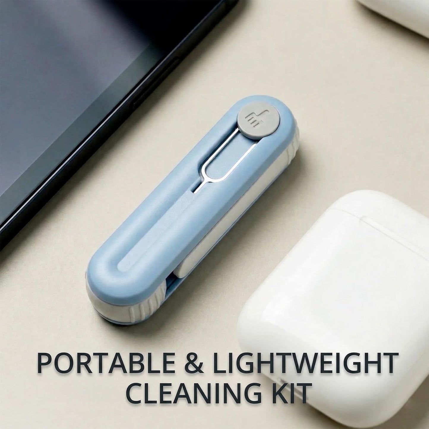 3-in-1 2.8in Electronic Cleaning Kit for Earbuds Phone, Cleaner Tool with High-Density Brush SIM Ejection Pin, Portable