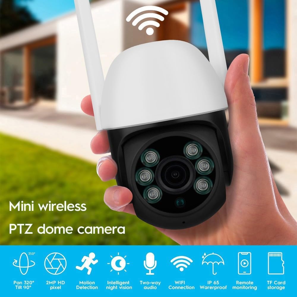 funxwe 1080P Smart WiFi PTZ Security IP Camera, Wireless HD Pan Tilt Camera, Two Way Audio Siren Motion Detection