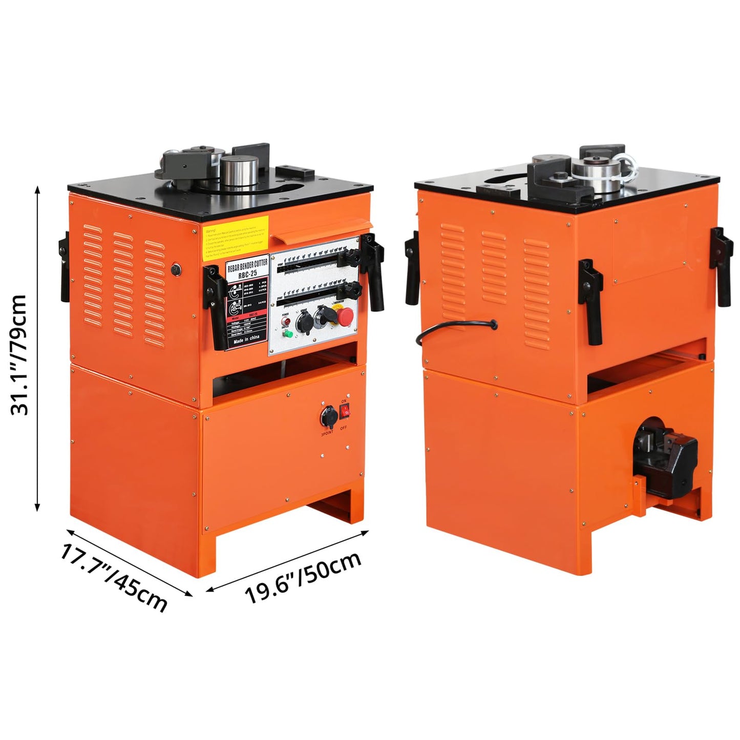 1600W Rebar Bender,19.6"l x 17.7"w x 31.1"h, Electric Rebar Bending Machine with Foot Pedal and Handle, 0°-180° Adjustable Bending Angle, 6-7 Seconds Fast Bending Speed