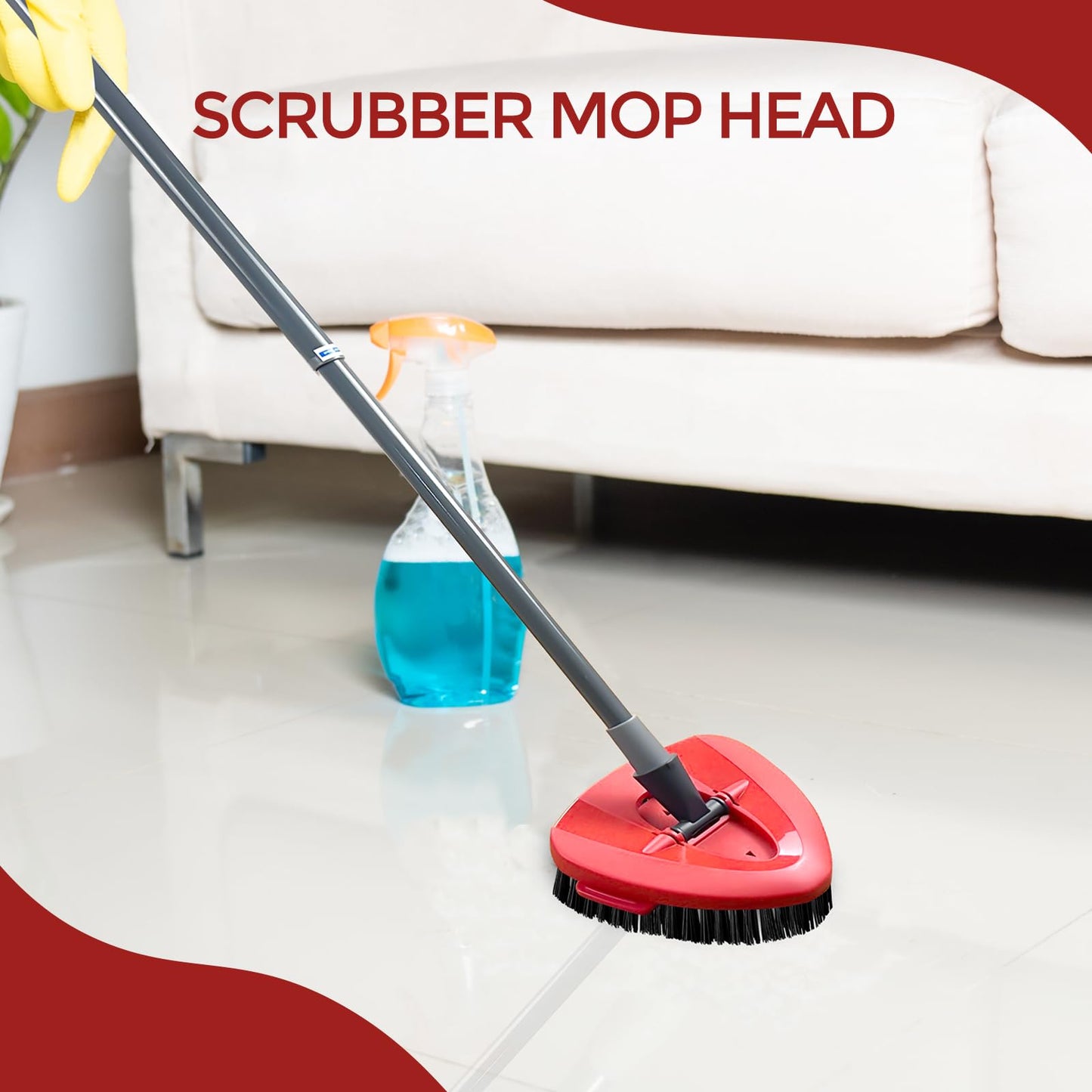 Scrub Brush, 2 Pcs Spin Mop Scrub Brush Head Compatible for EasyWring 1-Tank System, Hard Bristle Cleaning Brush for Bathroom, Kitchen, Tub and Tile