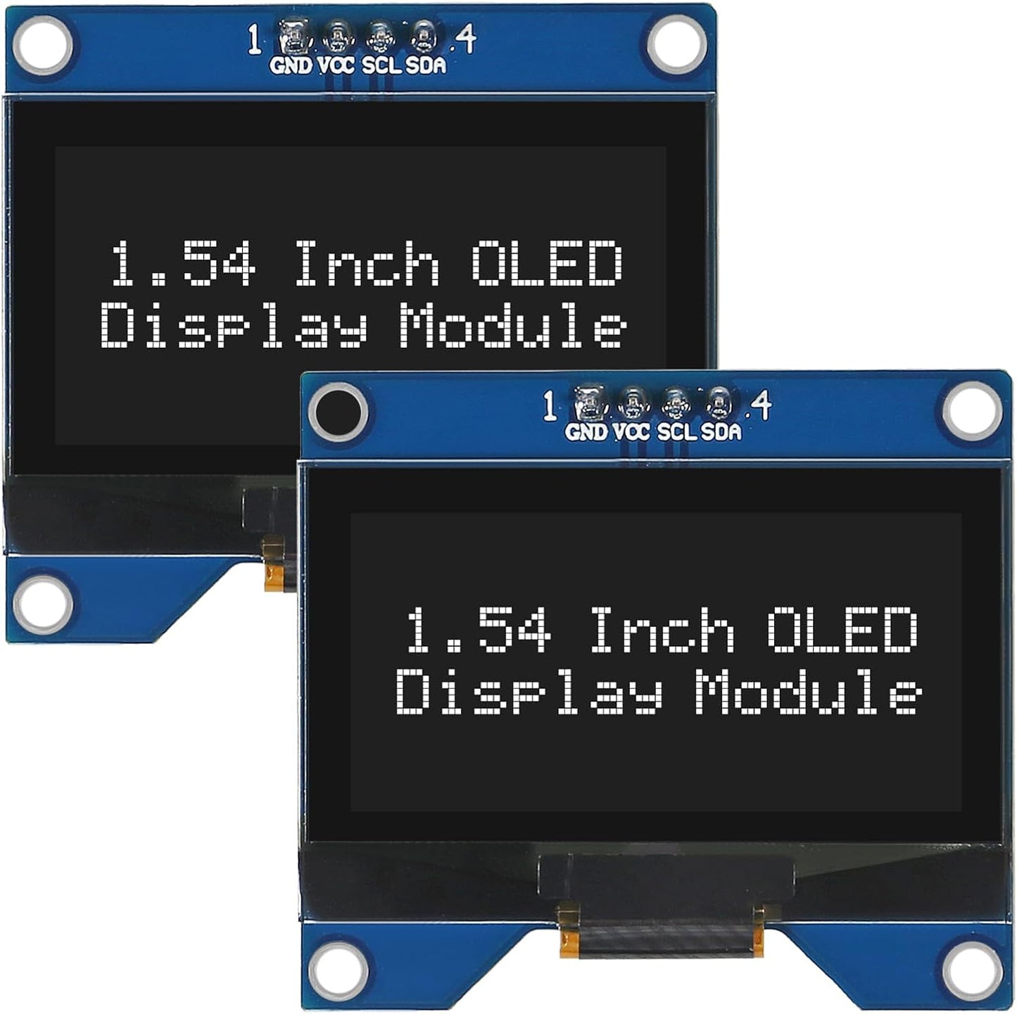 Coliao 2pcs 1.54 Inch I2C 12864 128x64 SSD1309 4 OLED IIC Display Module Pixel Driver Self-Luminous OLED Screen Board