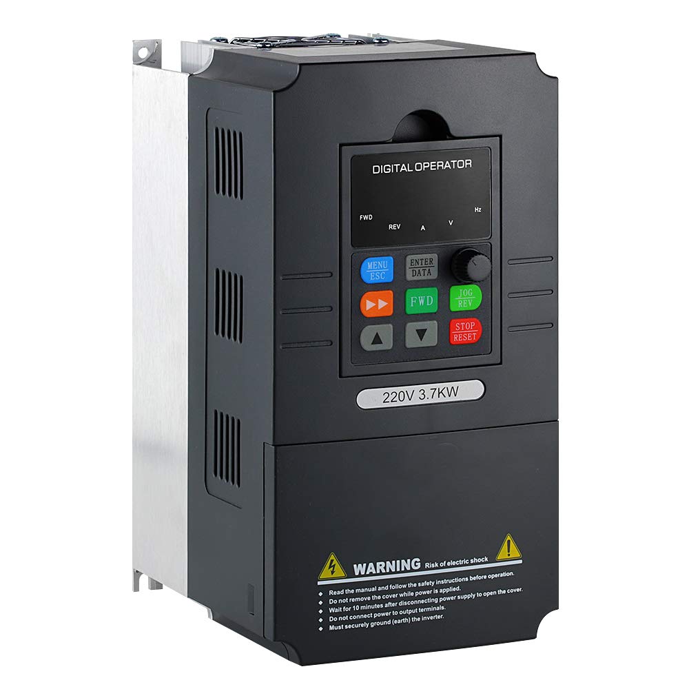 ATO 5hp VFD, 220V Single to Three Phase VFD Variable Frequency Drive, 5hp 3.7 kW VFD 220V-240V Single Phase Input 0-220V 3 Phase Output VFD for AC Motor Speed Control(1-Phase Input, 3-Phase Output)