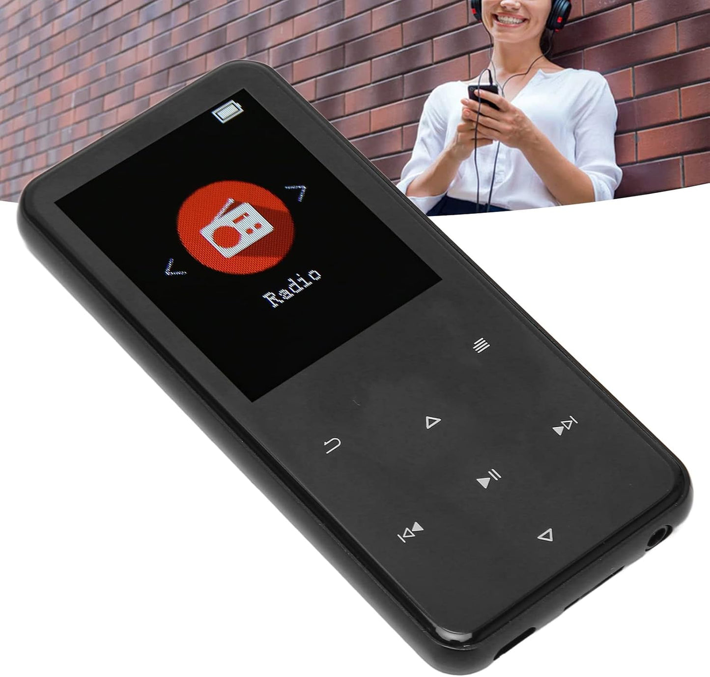 Vikye MP3 BT5.0 16GB 2.4 Inch MP3 Player, Music Player with Screen, Noise Reduction Player with Touch Support Expansion