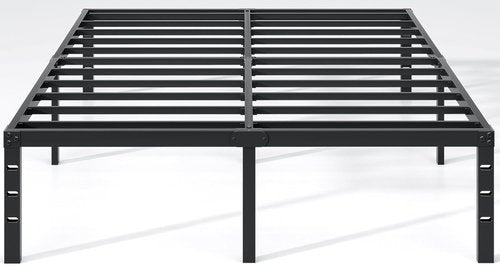 Jetonix Queen Size Metal Bed Frame - Heavy Duty Sturdy Mattress Foundation with Storage Space | Easy Assembly, Black, 18 Inch