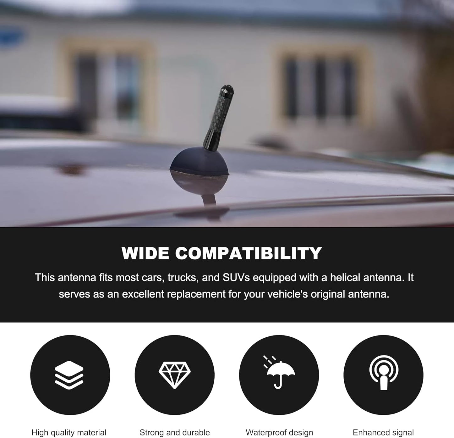 Gdnecad 1.37 Inch 3.5 CM) Car Short Antenna, Mini Aluminum Alloy Car Aerial Antennas for AM/FM Radio Reception, Stubby