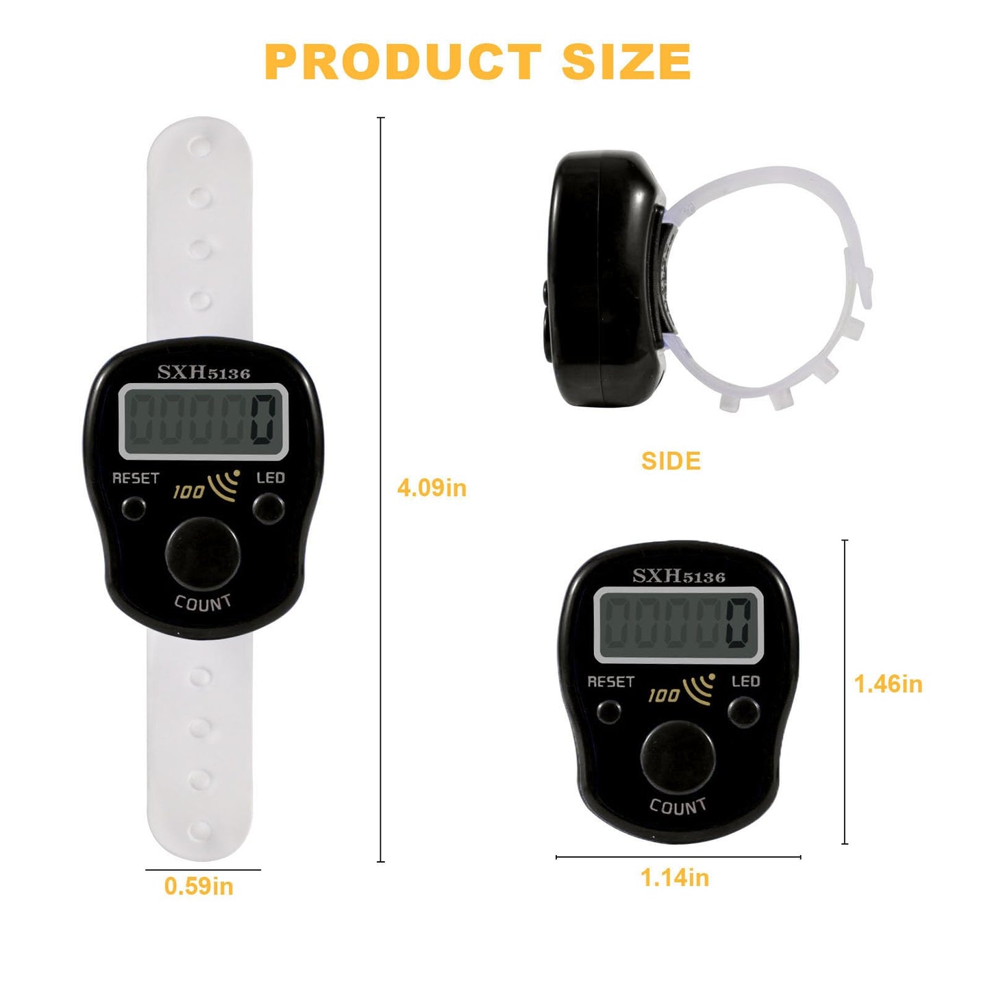 Finger Counter Click Manual Digital clicker, 3pack Stitch Tally Knitting Counters Led Resettable Digits Pitch Electronic LCD Display finger Number Counter Finger Hand Tally Counter Counting Clicker
