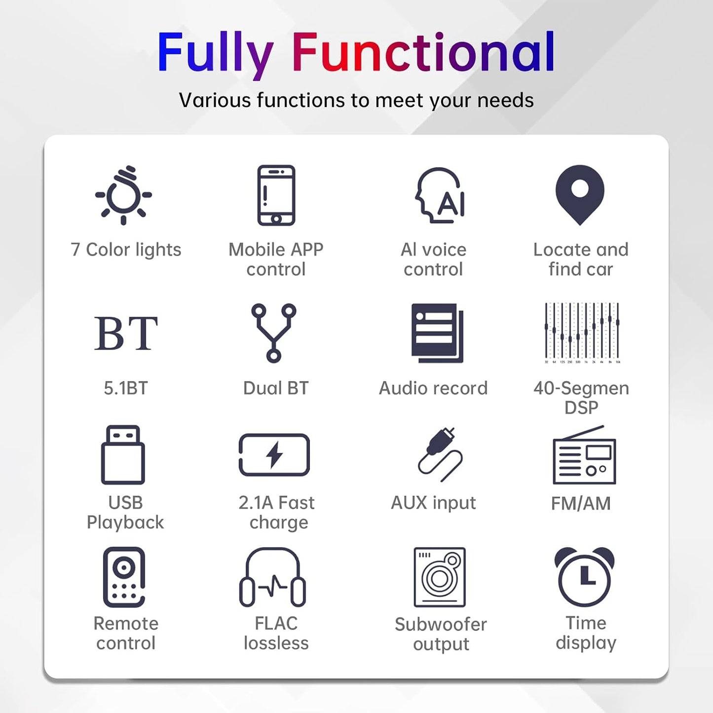 ePathChina 12V MP3 FM/MP3/WMA/FLAC/AUX/TF Car Audio Bluetooth Single DIN Car Stereo, Car FM/AM Radio LCD VA Screen Car