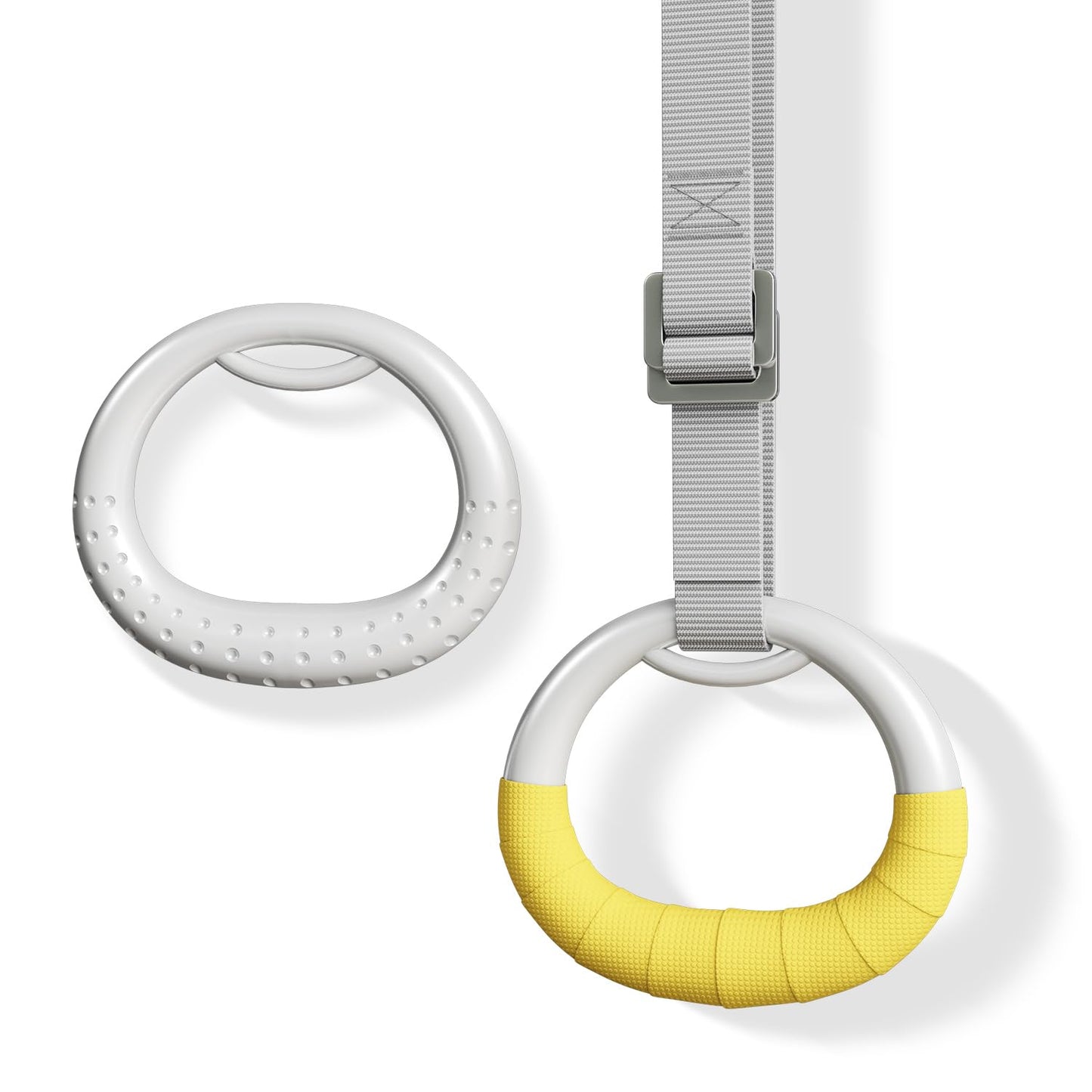 DONIUZ Gymnastic Rings, Both for Adults and Kids, Adjustable Strap Strength Home Exercise Gym Rings for Strength/Physical Training, Indoor Gym Anti -Slip Surface Design Rings
