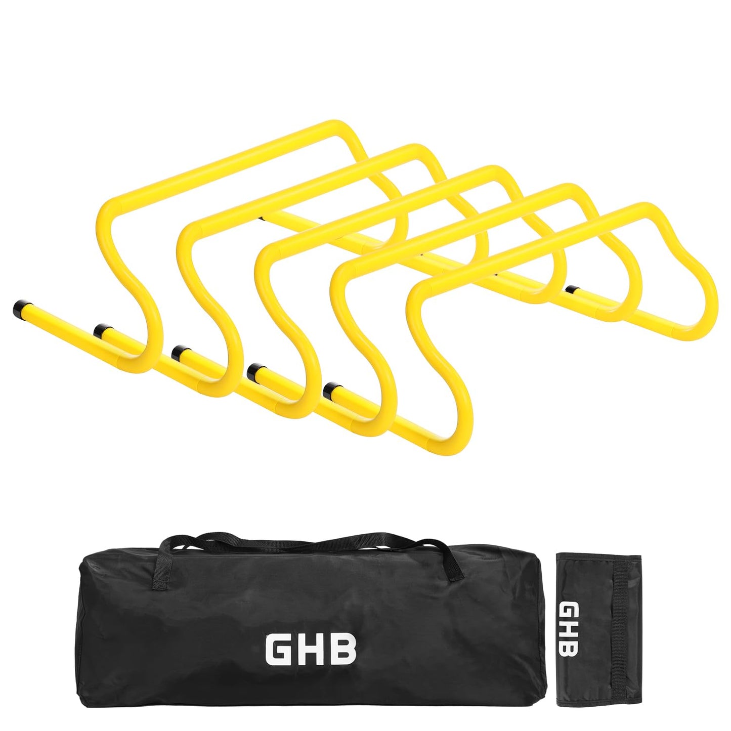GHB 5 Pack 8" Agility Hurdles Speed Agility Training Hurdles, Detachable Sturdy Hurdles Training Equipment Set with Carry Bag for Kids,Athletes,Soccer,Basketball